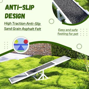 Altalena per Cani in Legno Resistente alle Intemperie 83L X 16L X 14H Attrezzatura per Addestramento ed Esercizio in Bianco - Product Image 4