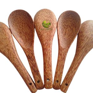 Natural Coconut Wood Spoon Set Handmade Sustainable Wooden Spoon Eco-Friendly <b>Kitchen</b> Utensils for Cooking and Serving - Product Image 1