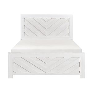 Letto a pannelli moderno bianco queen size, 1 pz, in legno, facile da montare, spedibile in scatola - Product Image 1