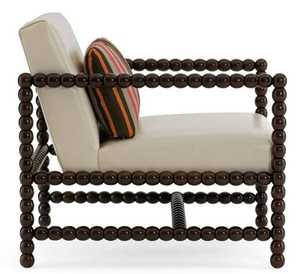 Fauteuil d'appoint en bois massif de style français, fauteuil capitonné avec cadre en bois sculpté à la main, pour salon ou chambre à coucher - Product Image 5