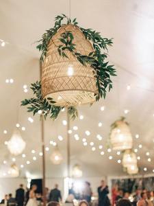 Premium Woven Rattan <b>Decorative</b> Hanging Lantern Handmade <b>Wedding</b> <b>Ceiling</b> Floral Basket for Luxury Reception Event Styling - Product Image 1