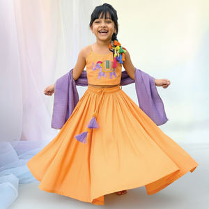 Lehenga de Alta Calidad para Niñas, Lehenga Choli Bordado para Niñas, Vestido de Boda Indio para Fiesta de Bodas - Product Image 5