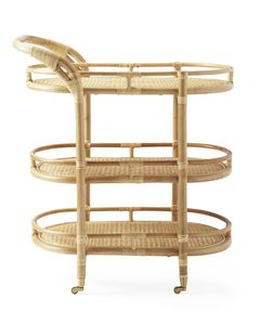 Elegant Handcrafted Rattan <b>Serving</b> Cart With Premium Quality Wheels For Restaurant And Hotel Furniture - Product Image 1