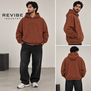 Sweat-shirt à capuche pour homme, coupe oversize, avec broderie sur la poitrine, en molleton de coton épais, coupe décontractée, vêtements décontractés OEM - Product Image 2
