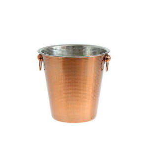 Seau à glace en cuivre martelé avec poignées en anneau, intérieur en acier inoxydable résistant au ternissement, pour bar et articles de table, en promotion - Product Image 2