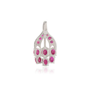 Wholesale 925 Sterling Silver <b>Ruby</b> Pendant Natural <b>Ruby</b> Cluster Drop <b>Necklace</b> Rhodium Plated Luxury Fine Jewelry for Women OEM - Product Image 6