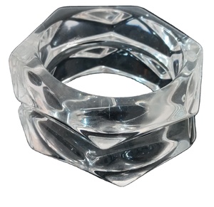 Bracelet jonc en résine artistique transparente au design élégant, magnifique bijou fantaisie naturel à facettes, modèle de Noël, vente en gros pour femme - Product Image 1