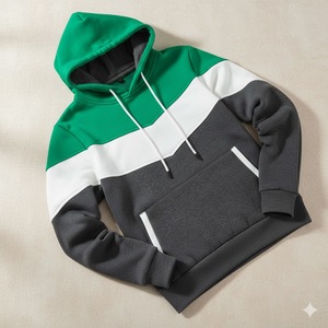 Sweat-shirts à capuche unisexes surdimensionnés de haute qualité, imprimés numériquement et brodés, avec logo personnalisé, en tissu polaire épais en coton avec poche - Product Image 3
