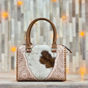 Bolso de Mano de Cuero Genuino de Lujo con Panel de Piel de Vaca, Diseño Bordado, Alta Calidad, Ligero, Gran Capacidad - Product Image 2