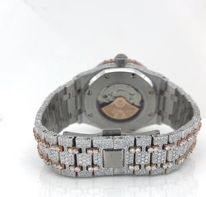 Mouvement japonais original en acier inoxydable Iced Out Moissanite Buss Down Watch - Product Image 2