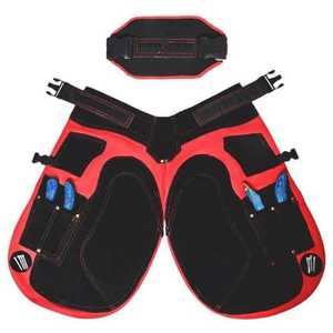 New leather horseshoeing chap adjustable waist farrier apron Horse <b>shoeing</b> protective gear apron with 4 hoof knife pockets 29" - Product Image 1