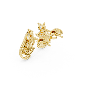 Pendientes de tuerca con halo de diamantes cultivados en laboratorio de corte marquesa, elegantes y de alta calidad, en oro amarillo de 14k, joyería certificada GRA para ocasiones especiales. - Product Image 4