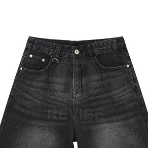 Pantalones Cortos Vaqueros Holgados para Hombre, Ropa Casual 2026, 100% Algodón, Sólidos, Transpirables, Ecológicos, con Logotipo Personalizado, Más Vendidos - Product Image 4