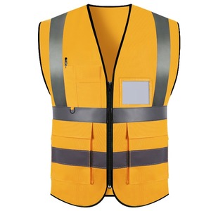 Gilet de travail haute visibilité classe 2 vert noir en maille polyester réfléchissant, gilet de sécurité industriel pour homme et femme - Product Image 1