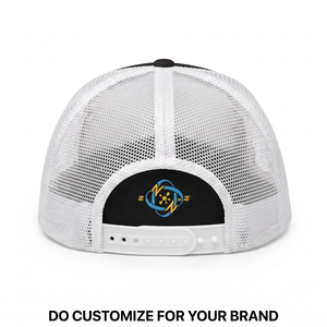 Casquette Trucker 5 Panneaux en Coton Imperméable Mousse Premium 260 GSM Noir Blanc avec Broderie Logo Personnalisé, Impression et Écusson Tissé pour Plage et Extérieur - Product Image 2