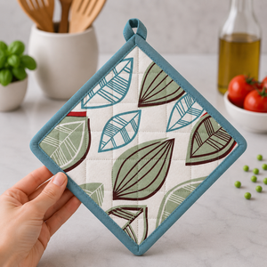 Porte-ustensiles en coton 100% imprimé, de qualité supérieure, doux, isolants thermiquement, pour la cuisine et la table. - Product Image 1