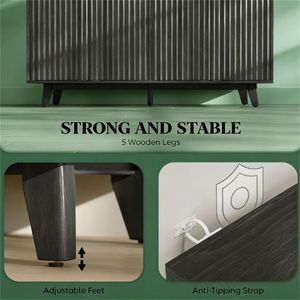 Buffet gris foncé pour bar à café ou rangement de couverts - Product Image 4