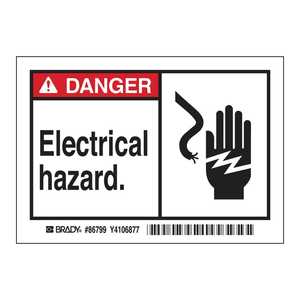 Étiquettes d'avertissement de danger électrique autocollantes durables, imperméables, pour intérieur/extérieur - Product Image 1