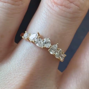 Bague de fiançailles audacieuse pour femme, en or plaqué 18 carats, avec diamant de laboratoire de luxe de 1,20 carat, certifié IGI - Product Image 1