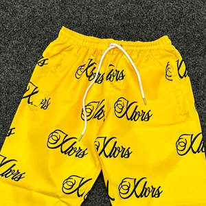 Pantalon de survêtement décontracté mi-long en polyester léger avec logo personnalisé brodé, de haute qualité, écologique, coupe droite ample unisexe avec poches - Product Image 2