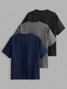 Men's Short Sleeve T-Shirt - Round Neck Loose Short Sleeve T-Shirt Set Breathable Skin-Friendly Special Material Oversized Fit U - Product Image 6