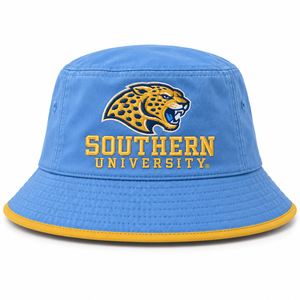 Casquette de pêcheur Southern University Jaguars personnalisée HBCU bleu Columbia or brodé – Vente en gros - Product Image 2