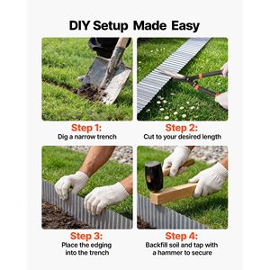 Bordatura Paesaggistica in Acciaio Zincato 50 ft X 6, Strisce Metalliche Flessibili Facili da Installare, Versatili per Paesaggistica e Supporto per Pietre - Product Image 5