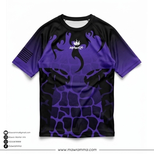 MAWRA Men's Short Sleeve <b>RashGuard</b> Sublimation Printed Quick Dry Spandex Polyester Martial Arts Compression Shirt For Unisex - Product Image 3