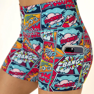 High-<b>Waist</b> <b>Women's</b> Summer Biker <b>Shorts</b> Phone Pocket Breathable Eco-Friendly Quick Dry Anti-Wrinkle 100% Cotton <b>Elastic</b> <b>Waist</b> - Product Image 4