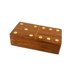 התאמה אישית של משחק אריחי דומינו מעץ בעבודת יד עם קופסת אחסון מתנות למשחק משפחתי לילדים מקורה למבוגרים לילדים