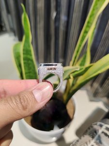 Initial <b>Ring</b> VVS Moissanite Baguette Letter <b>Ring</b> For Men Two Tone Rhodium Plated Championship <b>Ring</b> In <b>925</b> Sterling <b>Silver</b> - Product Image 4