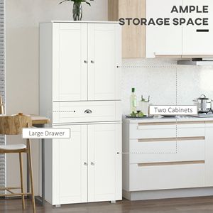 "Aluminum Freestanding <b>Pantry</b> with 2 Double Doors & Adjustable Hinge Drawers for <b>Kitchen</b> Storage" - Product Image 4