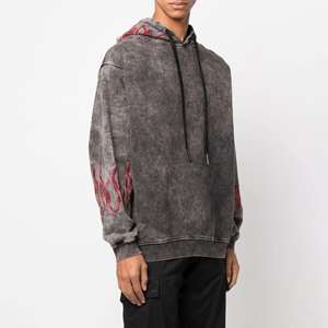 Sudaderas con capucha de invierno a bajo precio con efecto acid wash para hombre, de tela gruesa tipo terry, estilo urbano, con logo personalizado, sudadera de primera calidad. - Product Image 3