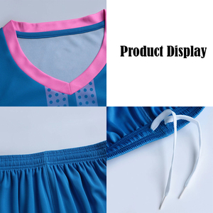 Ocean Blue Fuchsia Pink Ombre Sublimated Soccer Jersey Maillot de Football Shorts Set Mens Team Soccer Uniform - Product Image 5