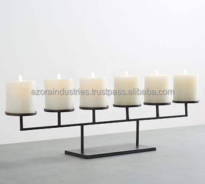 Fabuloso diseño forma personalizada portavelas de Hierro forma de jaula de alambre buena calidad portavelas de hierro puro para decoración de boda - Product Image 2