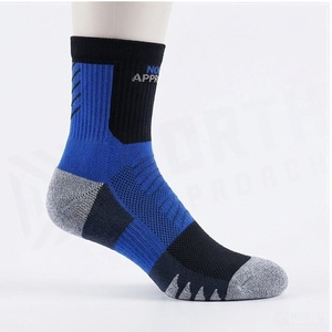Blue Athletic <b>Socks</b> with Geometric Pattern <b>Breathable</b> Ankle Length for Running Adults Summer Season - Product Image 2