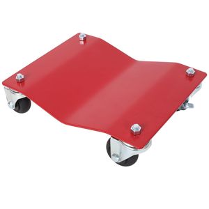 Set di 4 Carrelli Professionali in Acciaio per Veicoli, Capacità 2500 libbre, Carrelli per Ruote Auto Resistenti con Freni, ROSSI - per Traslochi e Pneumatici - Product Image 4