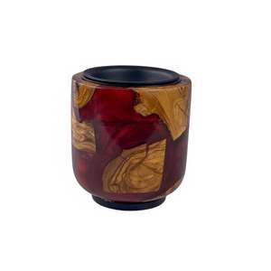 Quemador de Incienso Artesanal de Resina Epoxi y Madera Dura Oceanic Moonlight, Soporte para Varillas y Conos de Incienso para Yoga y Relajación - Product Image 5