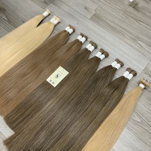 Alta calidad doble dibujado pelo virgen vietnamita recto Rubio resaltar onda Natural suelta estilos de onda profunda cabello humano a granel - Product Image 2