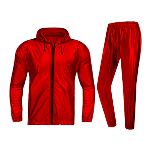 Ensemble de survêtement de sauna pour homme, 2 pièces, veste à capuche et pantalon, léger, pour entraînement, fitness, course à pied, sport - Product Image 1