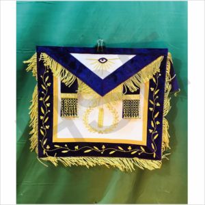 Delantal Masónico para Maestro Ceremonial, Bordado en Morado y Dorado - Product Image 1