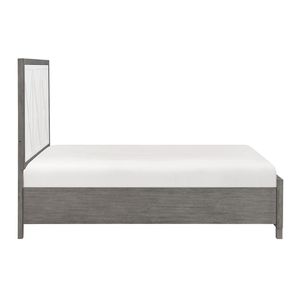 Letto matrimoniale con piattaforma e contenitore nel pedicotto, finitura avorio e grigio, mobili per camera da letto, 1 pezzo - Product Image 5