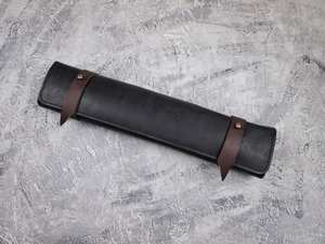 Custom Genuine <b>Leather</b> Chef Knife <b>Roll</b> Bag <b>Tool</b> <b>Roll</b> Bag New Design <b>Roll</b> up Bag Professional Chef Knife Cover LKR-0272 - Product Image 2