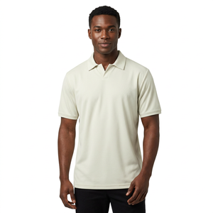 Chemise à manches courtes pour homme, couleur unie, tissu respirant, style décontracté, coupe régulière, jersey tricoté en polyester/coton - Product Image 2