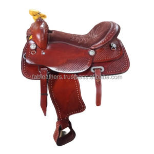 Confortable en cuir véritable fait à la main Western Pleasure Riding Horse Saddle Western Dressage Saddle Western Barrel Racing Saddle - Product Image 2