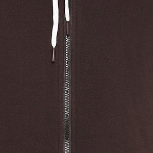 Sweat-shirt à capuche zippé pour homme, couleur bordeaux, coupe classique, décontracté, en tricot, avec poches, maintenant disponible à la vente - Product Image 4