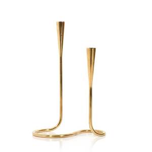 Porte-bougie en laiton massif de qualité supérieure pour mariage, événement festif, finition dorée métallique, support à bougie pour décoration de table à la maison - Product Image 1