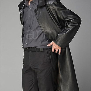 Ropa de exterior de alta calidad para hombre, abrigos de cuero de manga larga para hombre, abrigo largo personalizado OEM. - Product Image 3