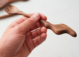 Juego de cubiertos de madera único, diseño elegante, juego de 2 piezas de calidad premium, perfecto para eventos, vajilla, utensilios de comedor y hoteles. - Product Image 3