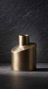 Porte-bougie architectural en métal, finition bronze brossé, contour asymétrique, support pilier, décoration de centre de table de mariage de luxe - Product Image 3